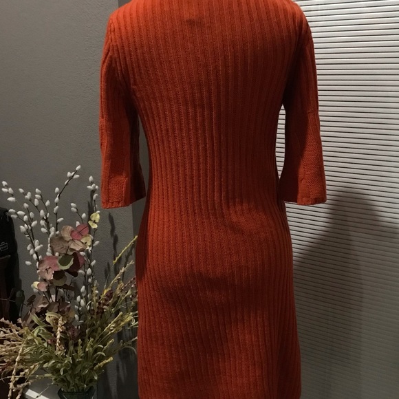 PINK ROSÉ Rust Color Sweater Dress - Picture 4 of 11
